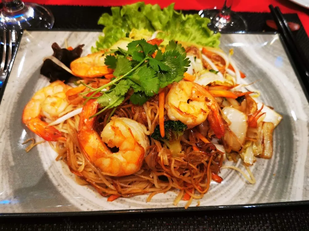 Nouilles Sautées Aux Crevettes